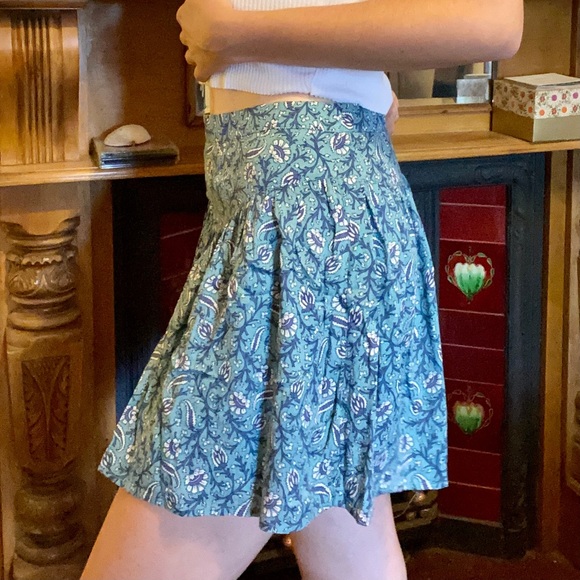 Blue Paisley Mini Skirt - Picture 2 of 3